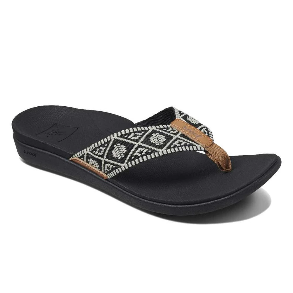 Reef Ortho Woven Women's Sandals-Black/White 1 Reef Ortho Woven Women's Sandals-Black/White