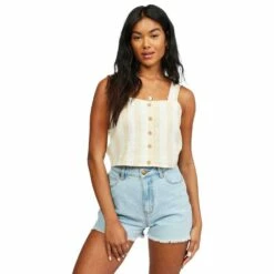 Billabong East Side Woven Crop Top-Summer Spice