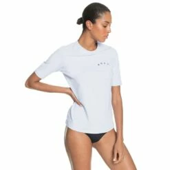 Roxy Enjoy Waves Short Sleeve UPF 50 Women's Rashguard-Large-White -Deals BC Surf Store 34182 DEFAULT l