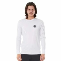 Rip Curl Wettie Logo Long Sleeve Rashguard-White