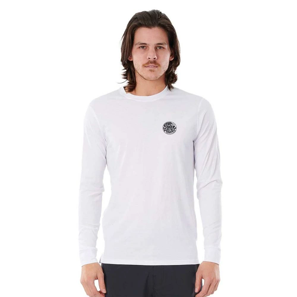Rip Curl Wettie Logo Long Sleeve Rashguard-White 1 Rip Curl Wettie Logo Long Sleeve Rashguard-White