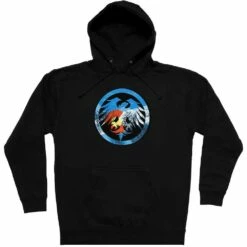 Never Summer Colorado Eagle Rockies Pullover Hoodie-Black