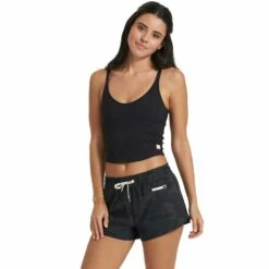 Vuori Rib Crop Tank-Black