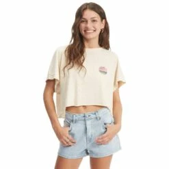 ROXY When In Hawaii Boat Neck Short Sleeve T-Shirt-Large-Tapioca -Deals BC Surf Store 35826 DEFAULT l
