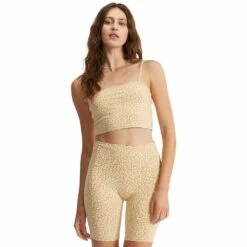 Billabong Little Shores Knit Cami Tank Top-Light Sunset Gold