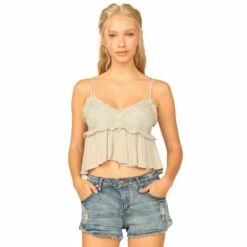 Ocean Drive Crinkle Crochet Top