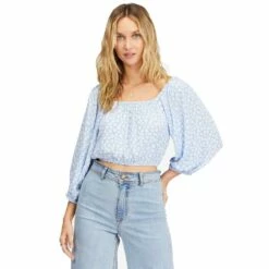 Billabong Sun City 2 Puff Sleeve Crop Top