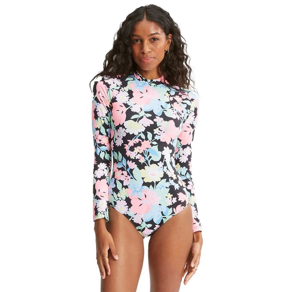 Billabong Feelin Tropical Mock Neck Long Sleeve Swimsuit-Multi 1 Billabong Feelin Tropical Mock Neck Long Sleeve Swimsuit-Multi