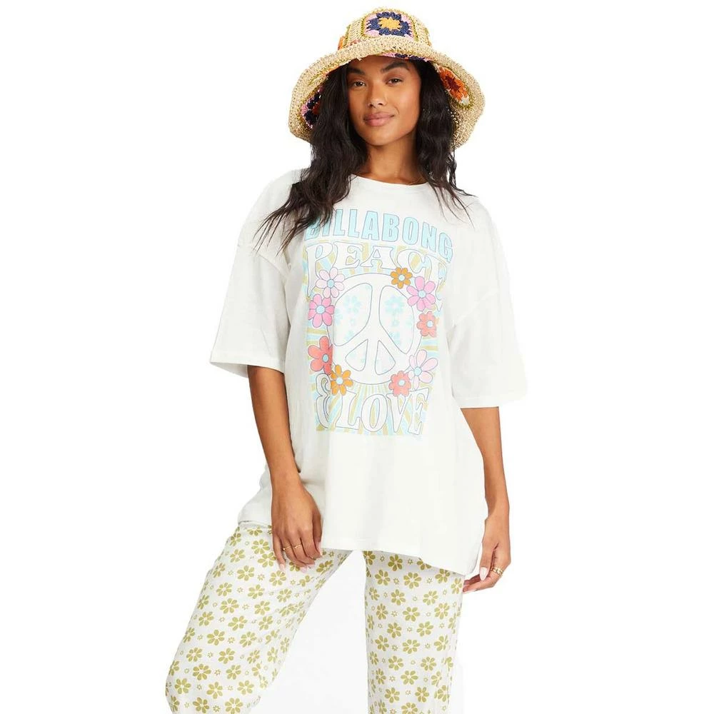 Billabong Peace And Love Boyfriend Short Sleeve T-Shirt-Large-Salt Crystal 1 Billabong Peace And Love Boyfriend Short Sleeve T-Shirt-Large-Salt Crystal