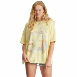 Billabong Waterfall Boyfriend Short Sleeve T-Shirt-Pina Colada