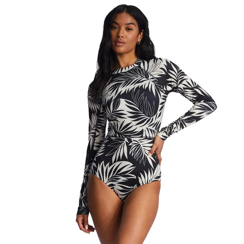 Billabong Spotted In Paradise UPF 50 Long Sleeve One-Piece Swimsuit-White Cap 1 Billabong Spotted In Paradise UPF 50 Long Sleeve One-Piece Swimsuit-White Cap