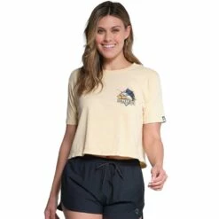 Salty Crew Go Sailn Short Sleeve Crop Boyfriend T-Shirt-Gold