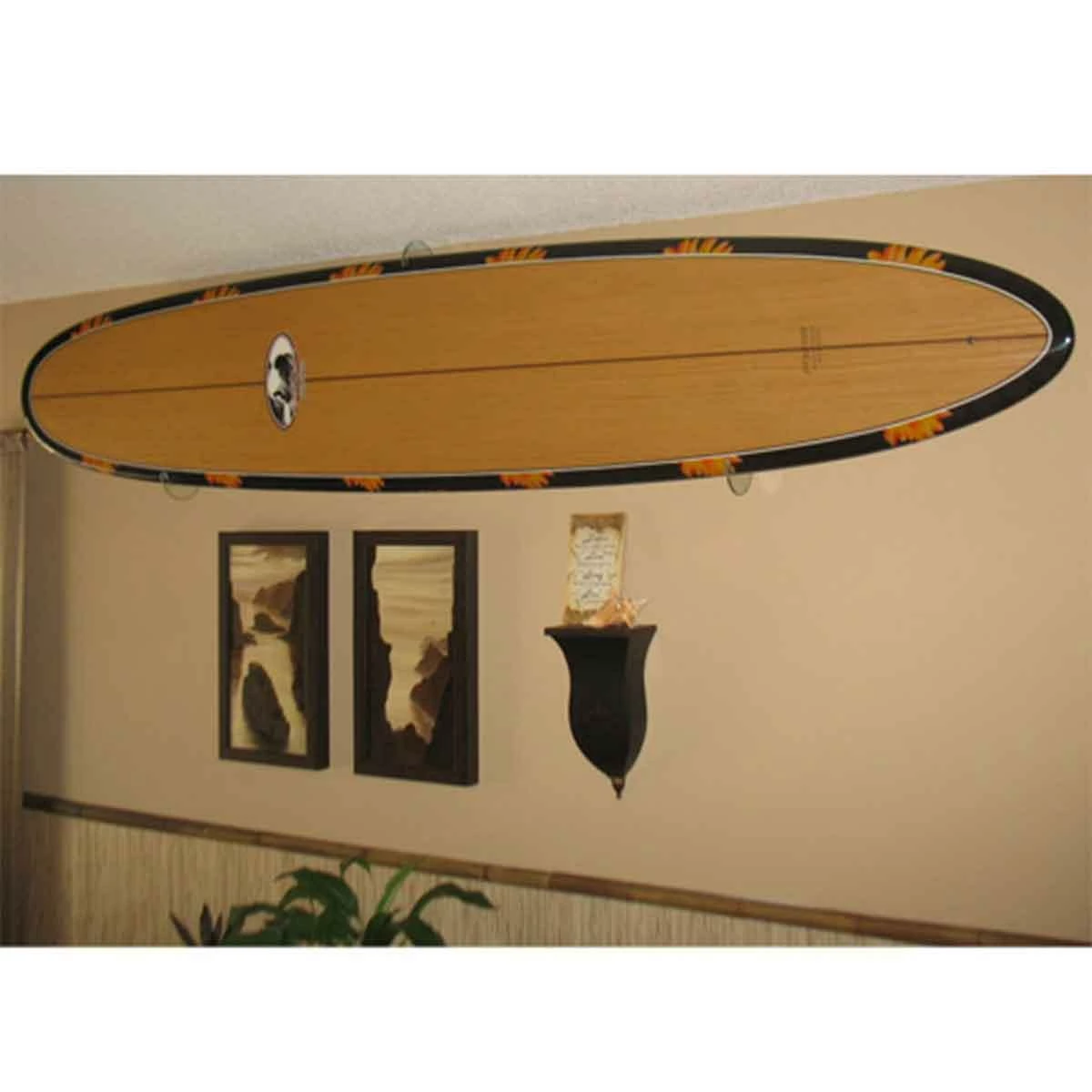 Horizontal Flush Mount Acrylic Surfboard Wall Rack, 3" Off Wall, Clear 3 Horizontal Flush Mount Acrylic Surfboard Wall Rack, 3" Off Wall, Clear - Image 3