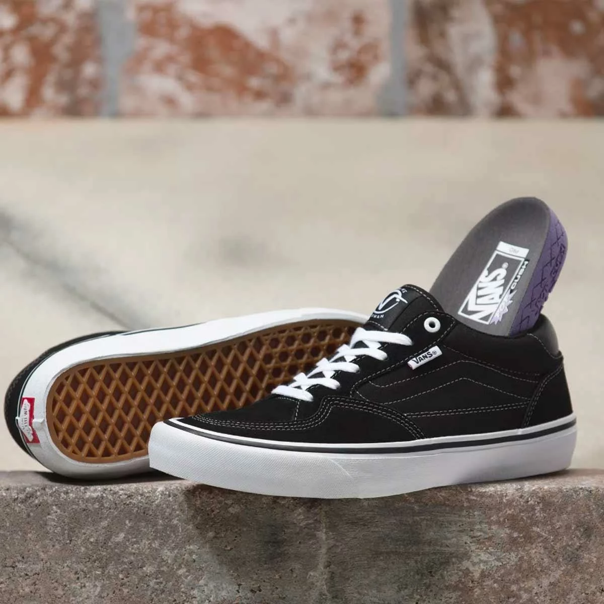 Vans Rowan Pro Skate Shoes, Black/White-8 2 Vans Rowan Pro Skate Shoes, Black/White-8 - Image 2