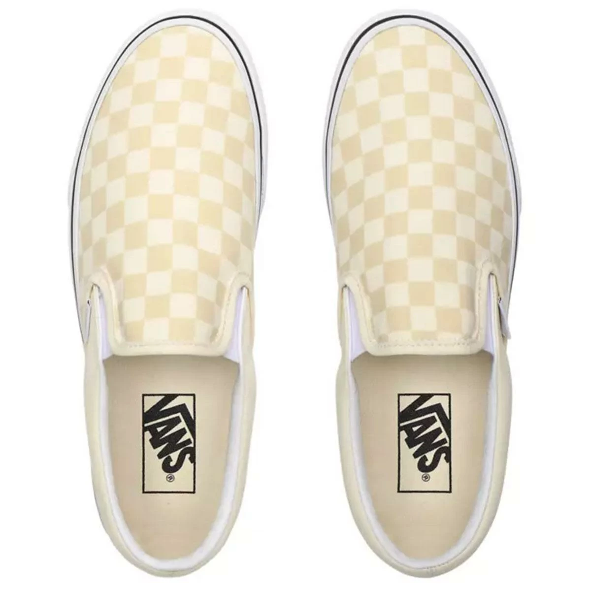 Vans Checkerboard Slip-On Skate Shoes, Classic White/True White 2 Vans Checkerboard Slip-On Skate Shoes, Classic White/True White - Image 2