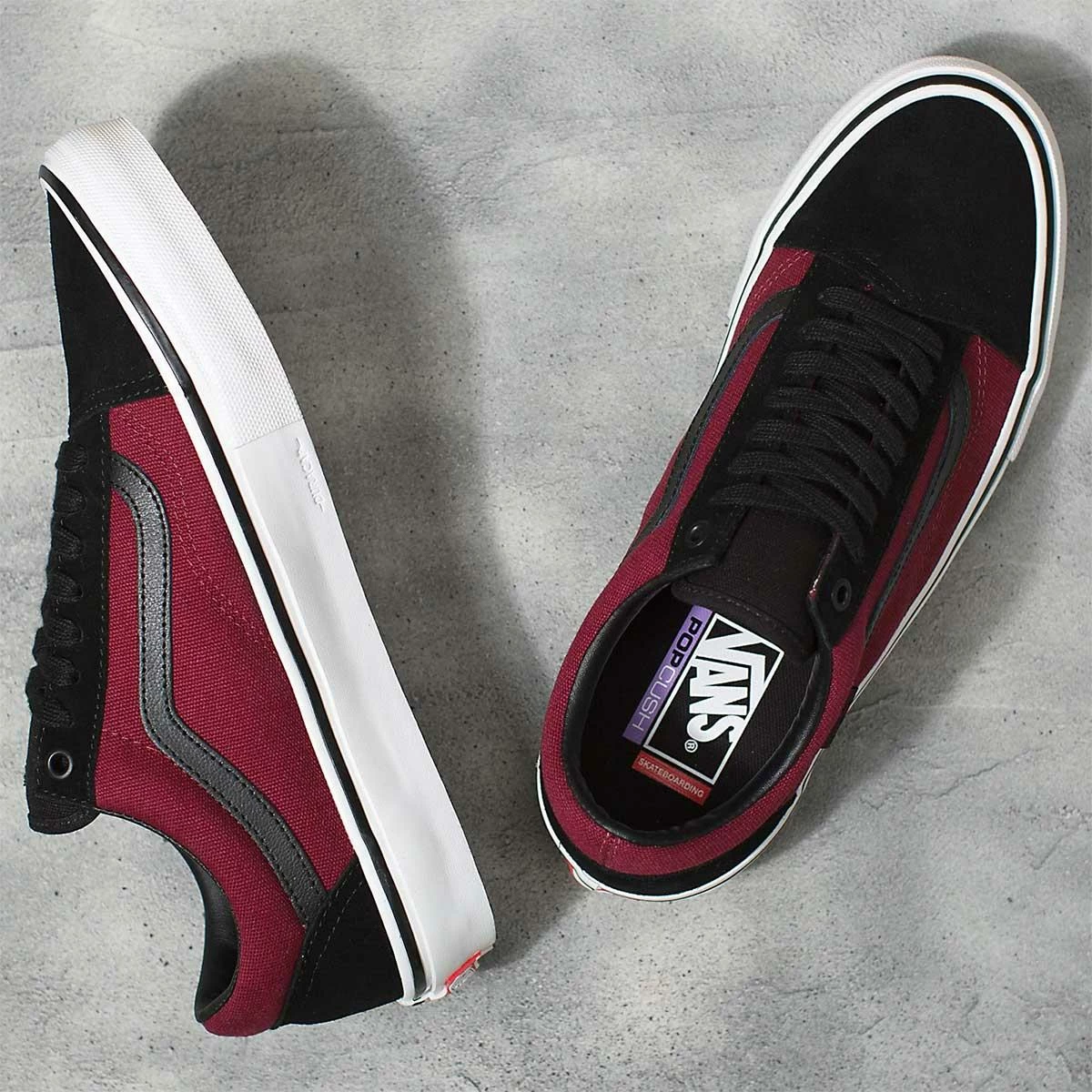 Vans Vana Skate Old Skool Skate Shoes, Port/Black 2 Vans Vana Skate Old Skool Skate Shoes, Port/Black - Image 2