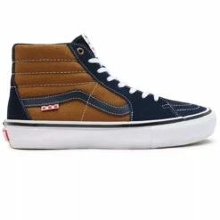 Vans Skate Sk8-Hi Skate Shoes, Navy/Golden Brown