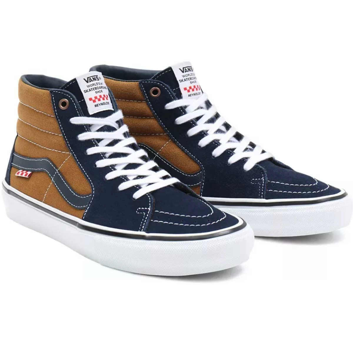 Vans Skate Sk8-Hi Skate Shoes, Navy/Golden Brown 2 Vans Skate Sk8-Hi Skate Shoes, Navy/Golden Brown - Image 2