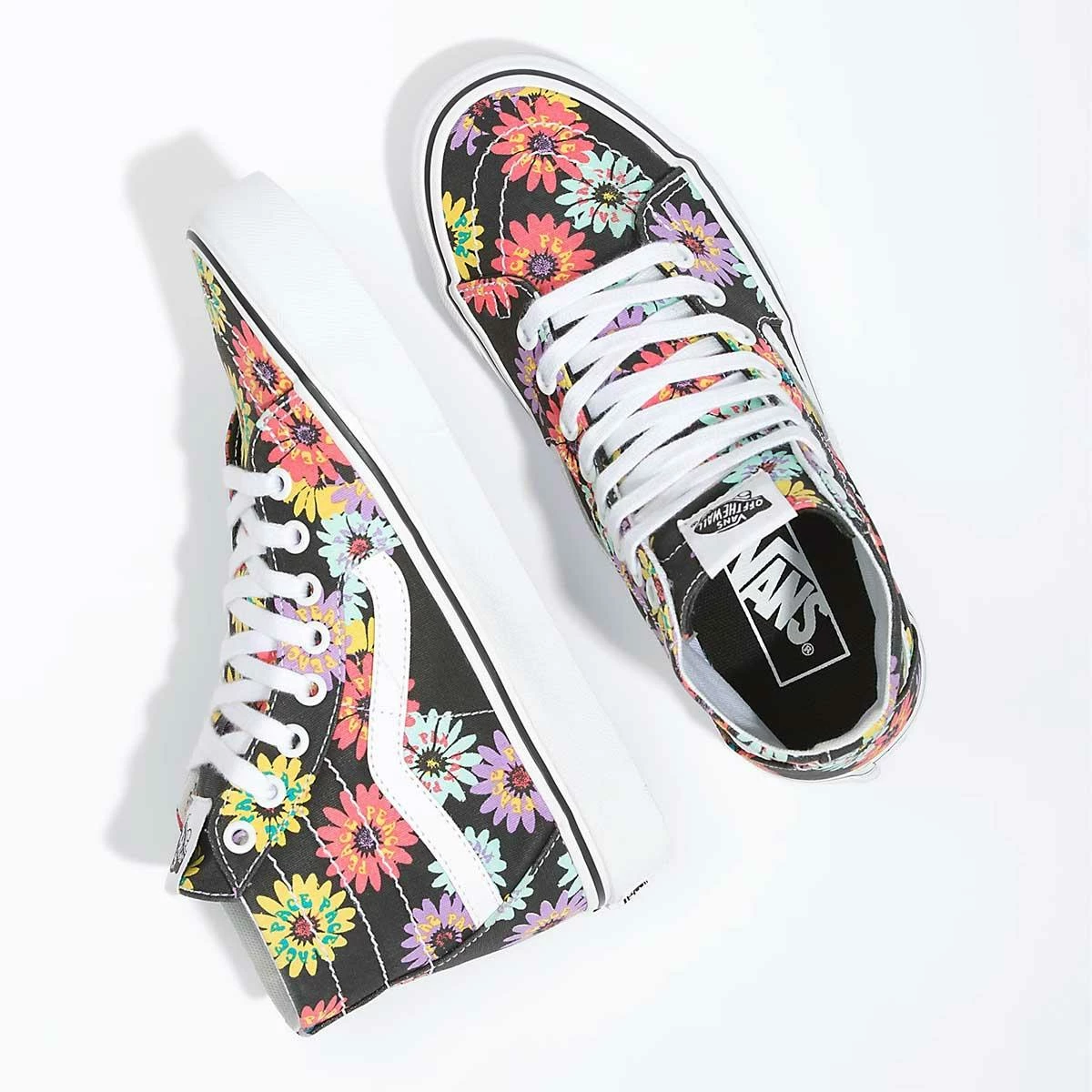 Vans Sk8-Hi Tapered Women's Skate Shoes, Peace Floral Floral 3 Vans Sk8-Hi Tapered Women's Skate Shoes, Peace Floral Floral - Image 3